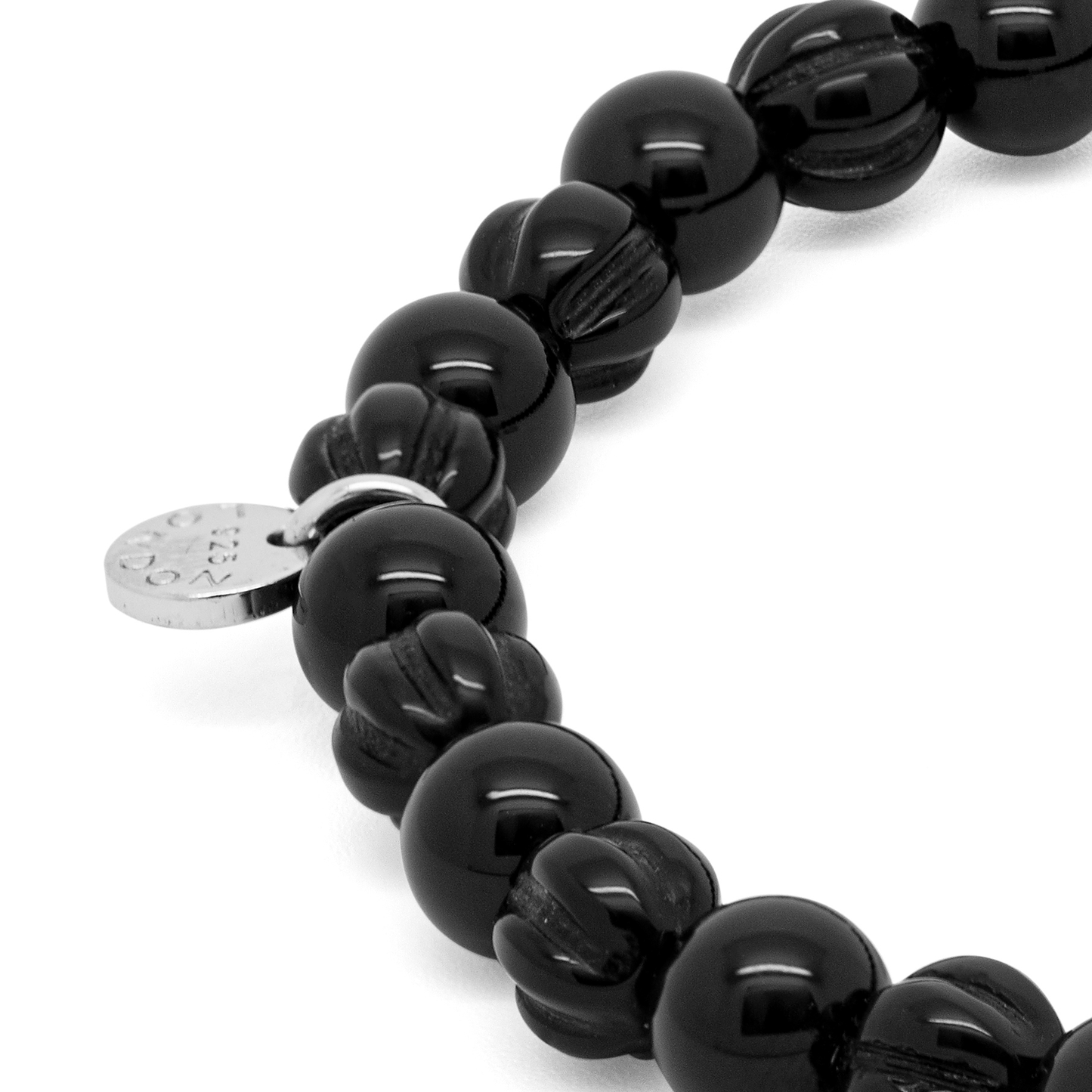 Classic Discs Beaded Bracelet With Black Agate