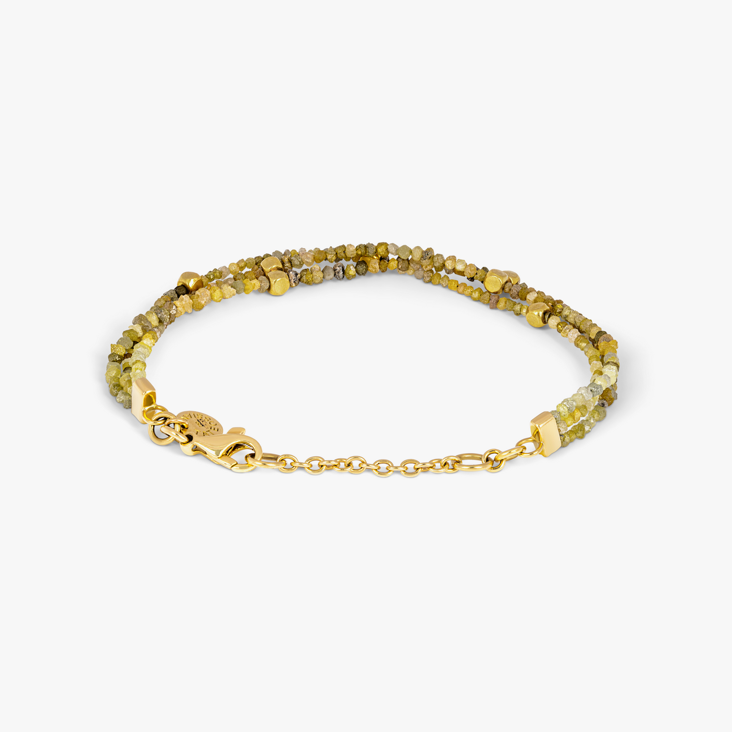 Rough yellow diamond bracelet with 18k gold