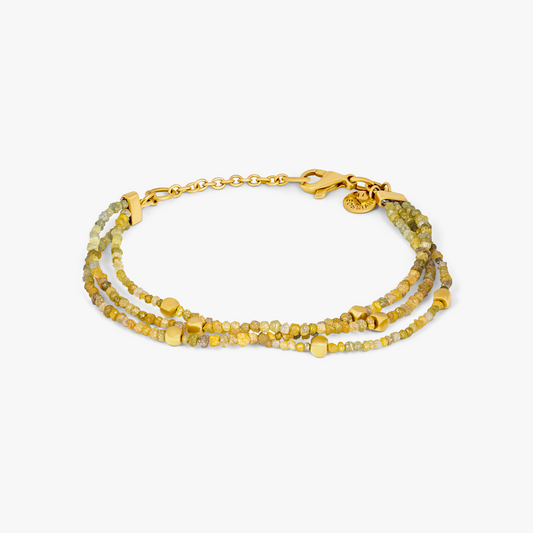 Rough yellow diamond bracelet with 18k gold