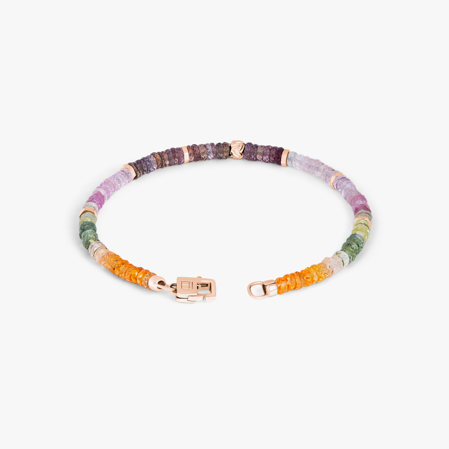 Nodo bracelet with multi-colour sapphire and rose gold plated sterling silver