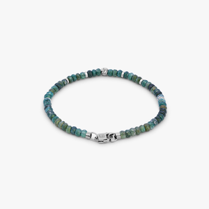 Nodo Beaded Bracelet In Green Moss Agate