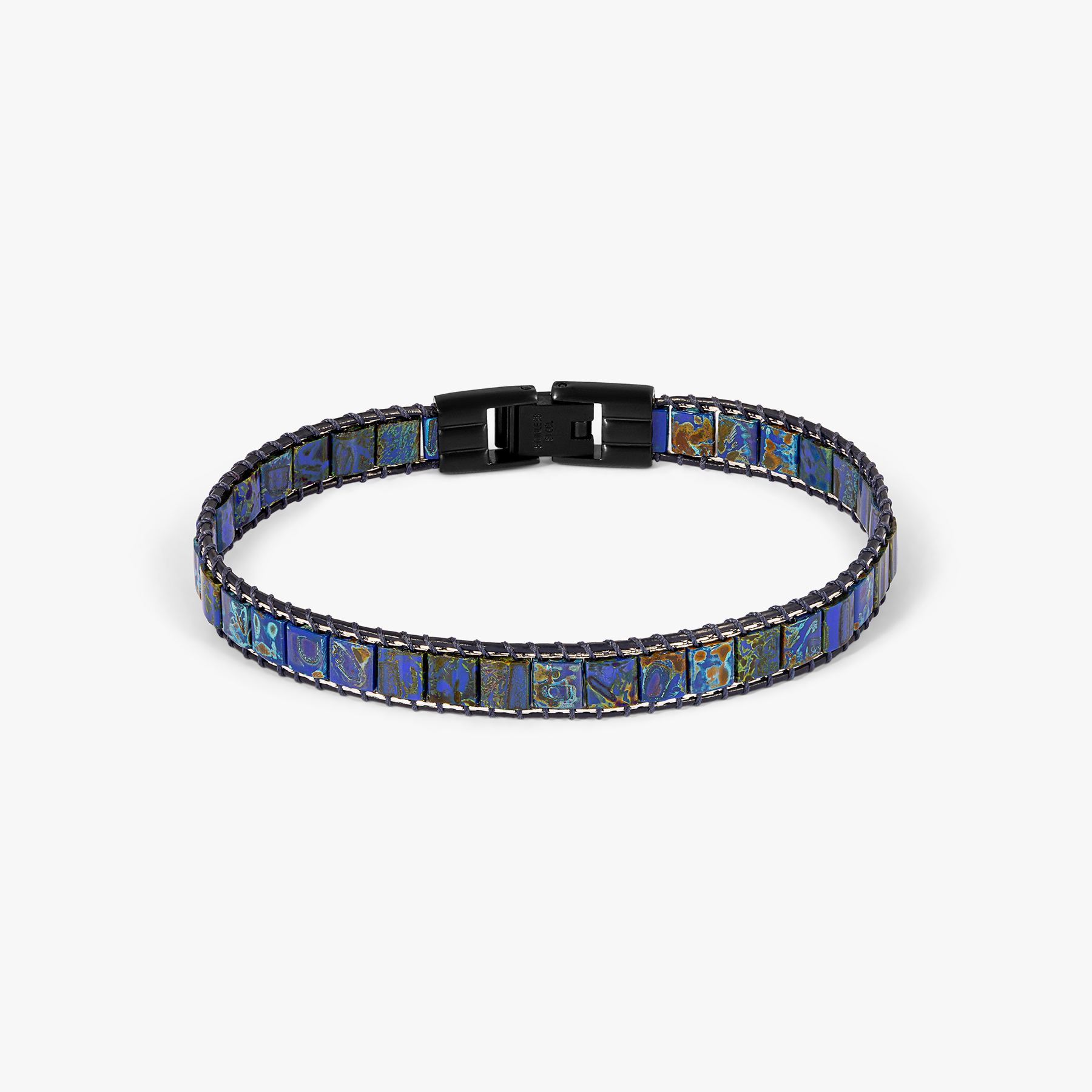 Tateossian Mosaic Bracelet With Blue Glass Beads