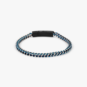 Chevron Click Bracelet In Matte Blue Black