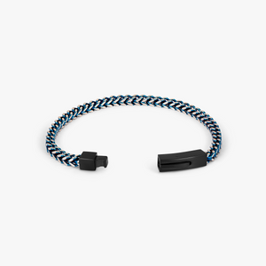 Chevron Click Bracelet In Matte Blue Black