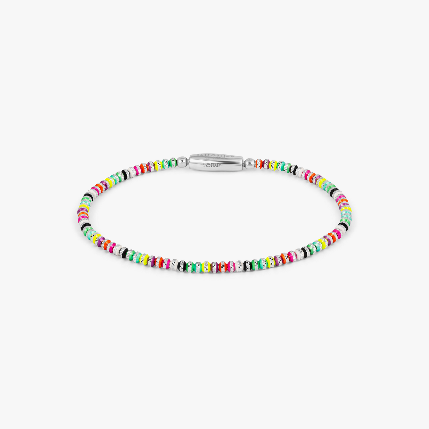 Prism Bracelet with Galvanic Plated Silver Beads in Multicolour