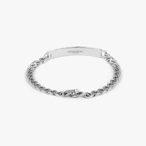 Catena Curve ID Bracelet In Silver