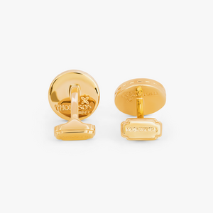 THOMPSON Tambor Cufflinks in Yellow Gold Plated with Red Tiger Eye