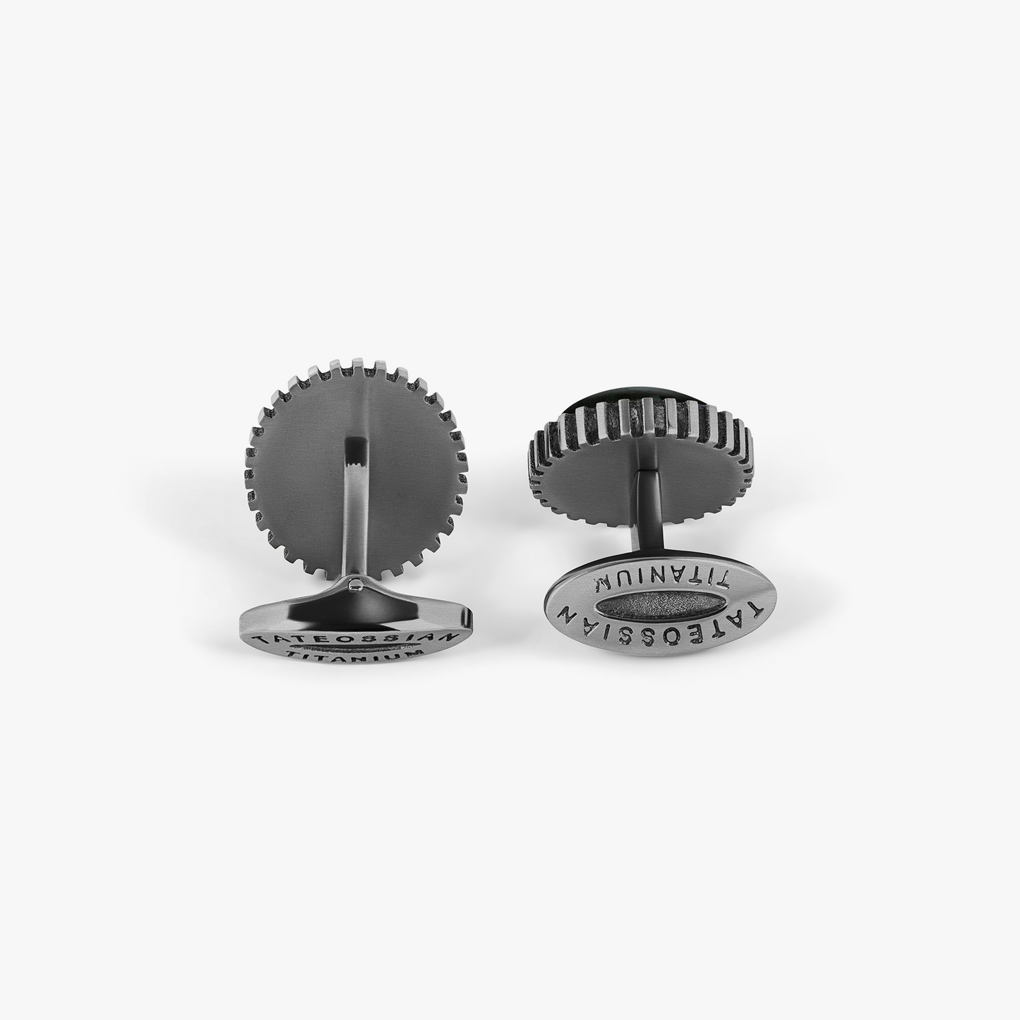 Titanium Classic Cufflinks in Line Stone