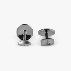 Sunbursts Cufflinks in Gunmetal & Grey Mother of Pearl