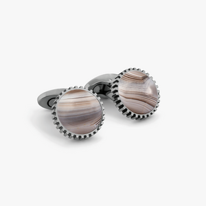 Titanium Classic Cufflinks in Botswana Agate