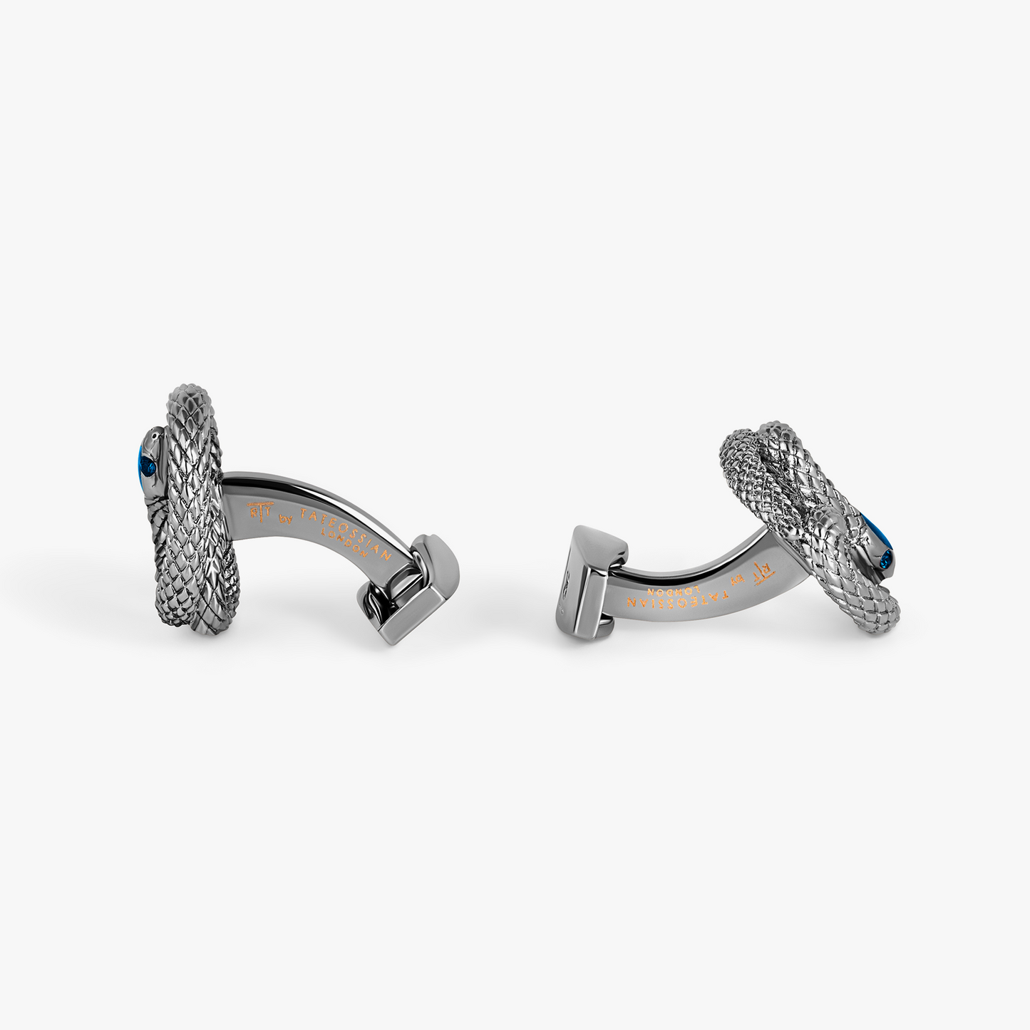 Viper Cufflinks in Gunmetal & Navy Enamel