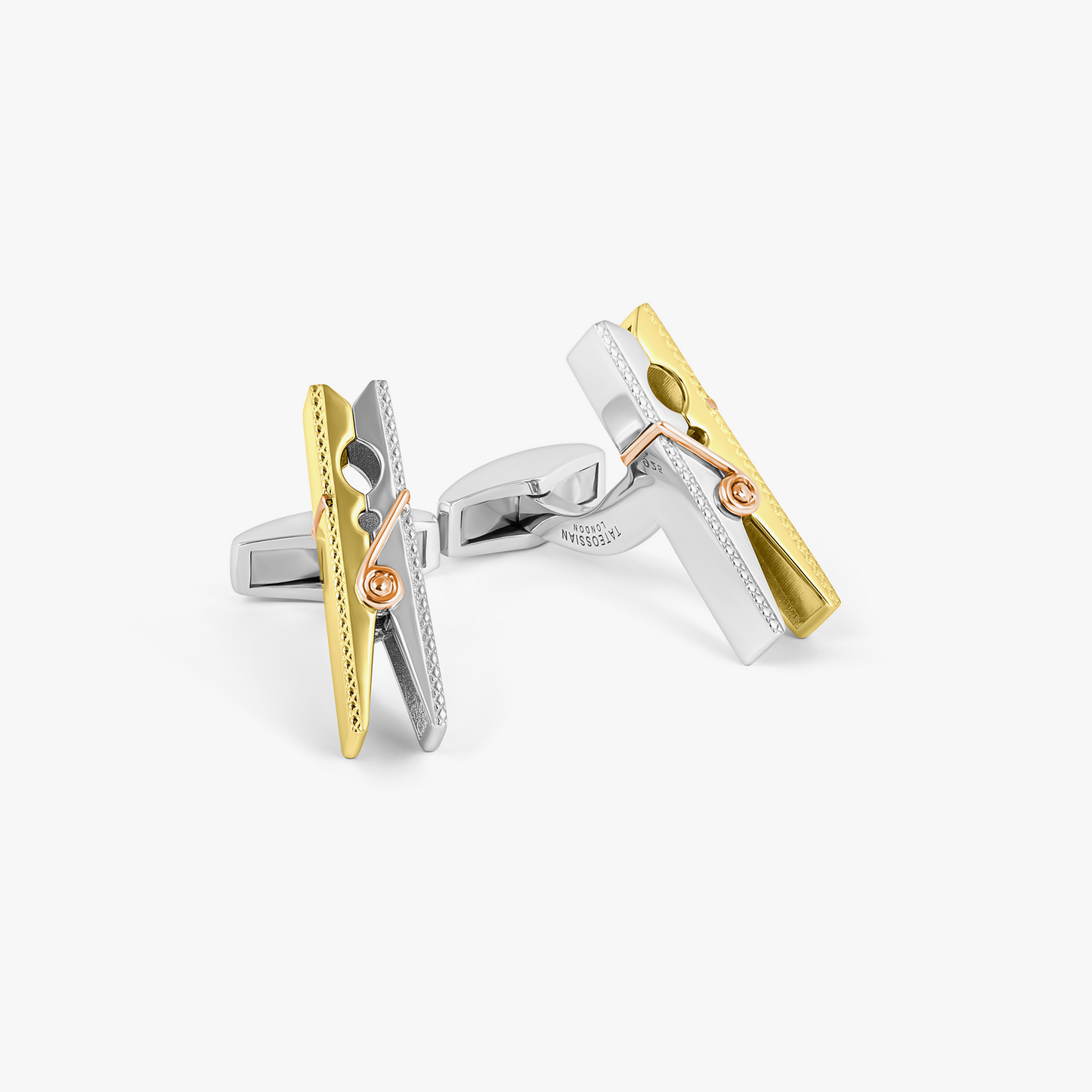 Mayfair Peg Cufflinks in 18K Yellow Gold & Rhodium