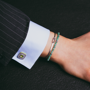 Nodo Beaded Bracelet With Green Emerald