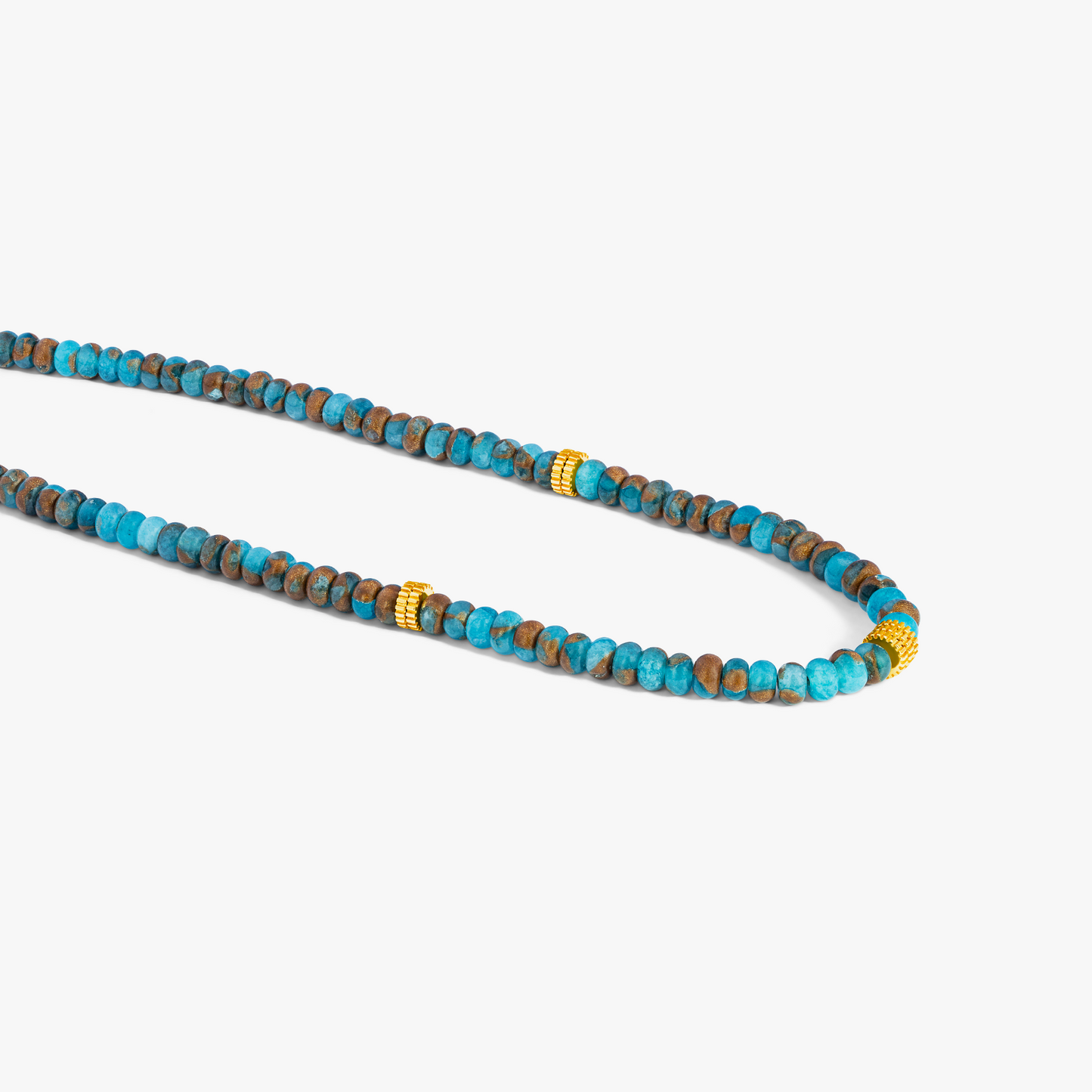 Nepal Gear Necklace In Yellow Gold With Blue Jasper