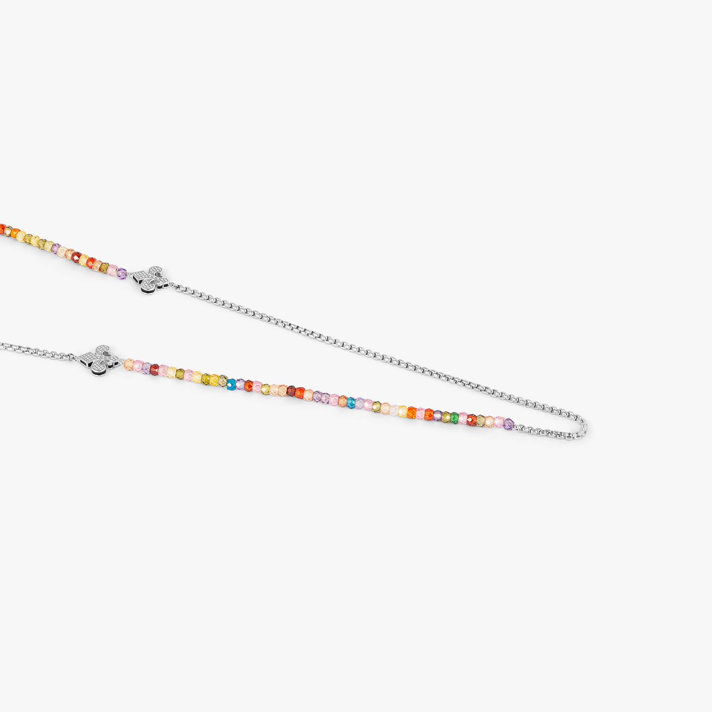 Ipanema Fleur Fe Lis Necklace In Silver With Coloured Stones