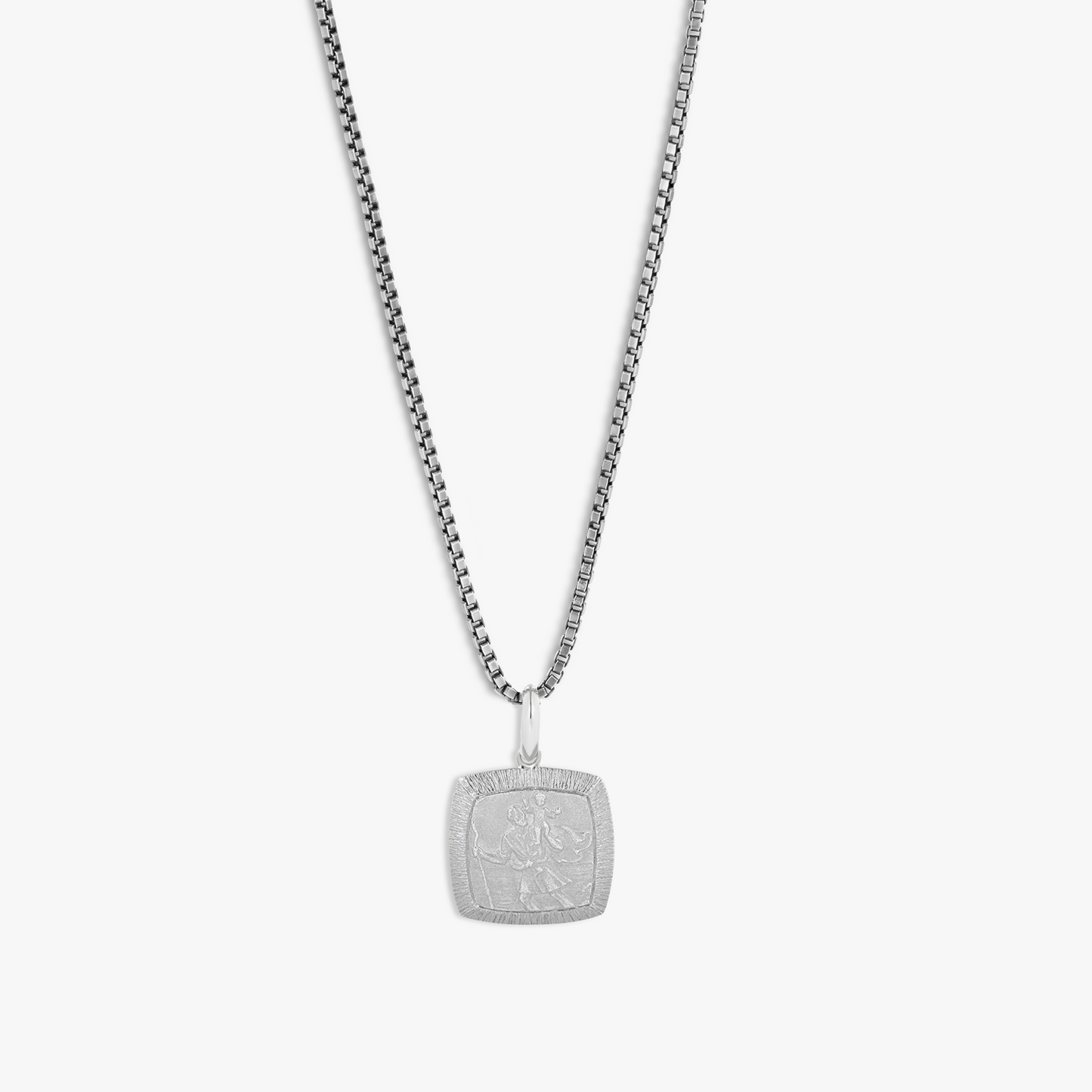 Tateossian St. Christopher Necklace In Rhodium Plated Silver