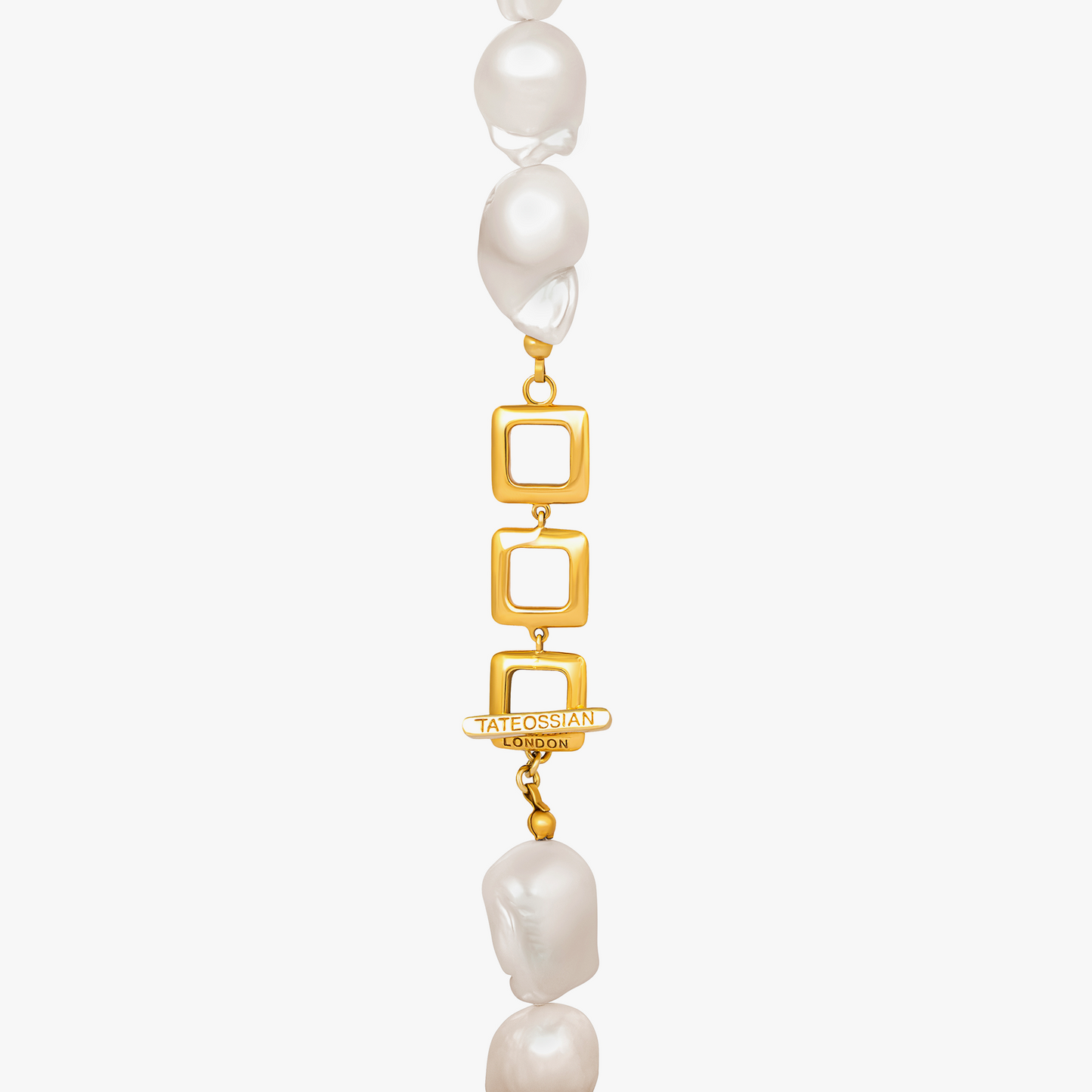 Medici Necklace with Yellow Gold Plating and White Pearl