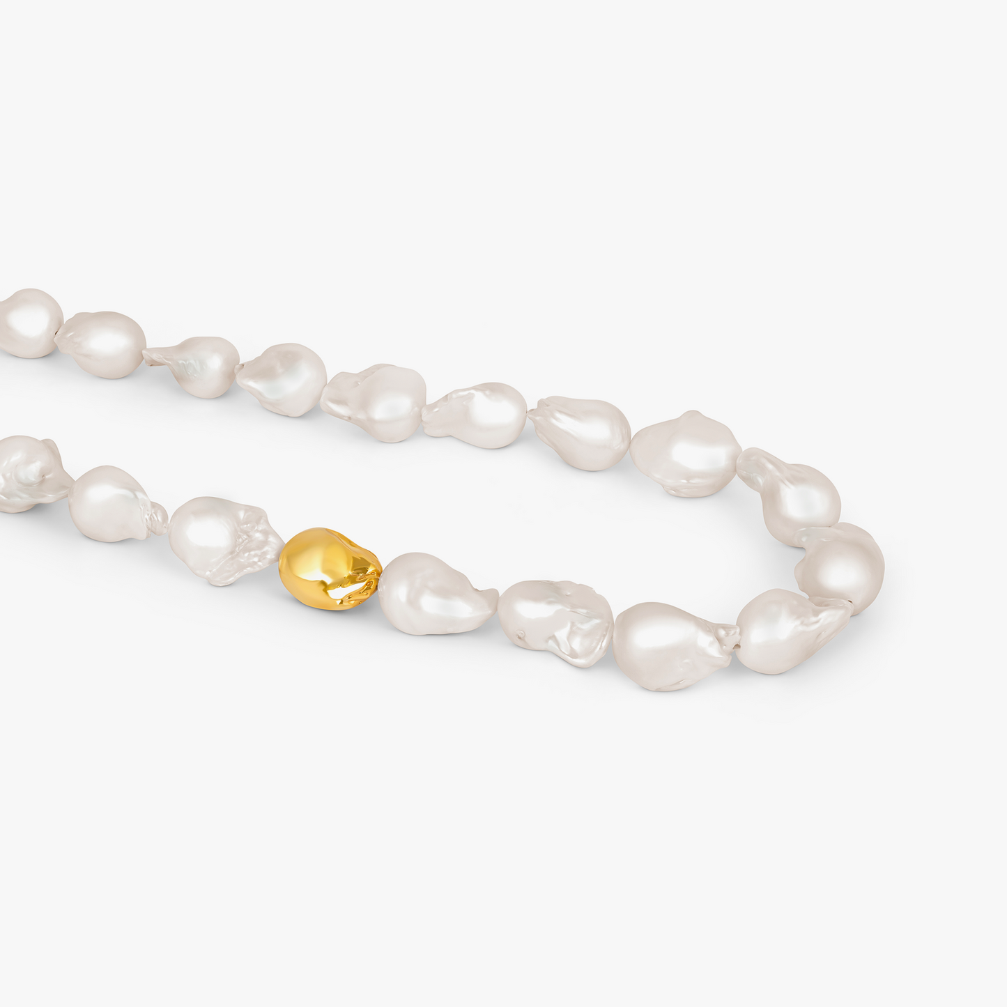 Medici Necklace with Yellow Gold Plating and White Pearl