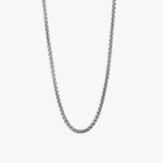 Classic Box Chain Necklace In Sterling Silver