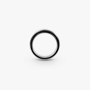 Mezzo Ring in Rhodium Sterling Silver with Black Carbon Fibre