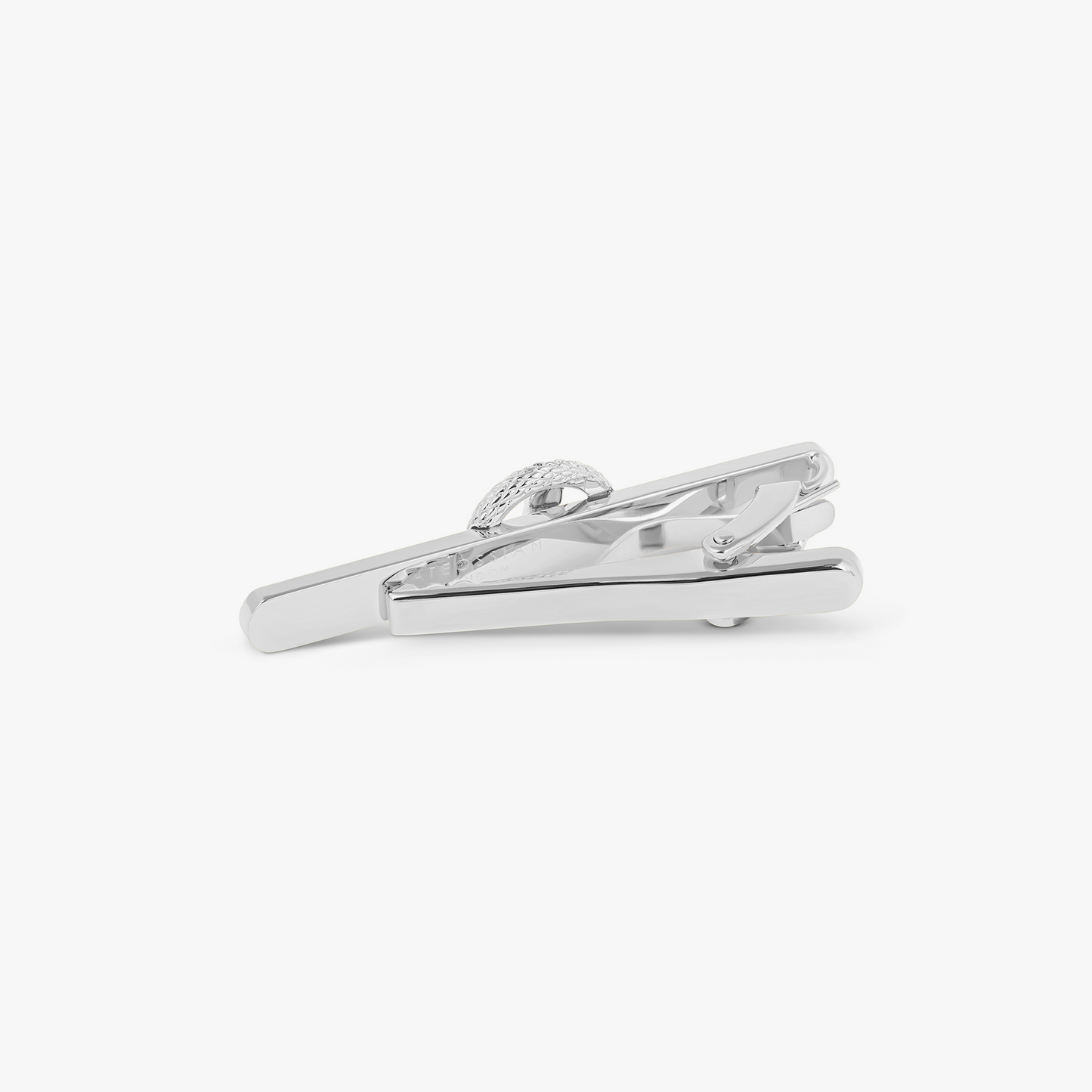 Tateossian Viper Tie Clip In Palladium & Green Enamel