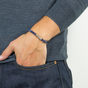 Classic Discs Beaded Bracelet With Blue Sodalite