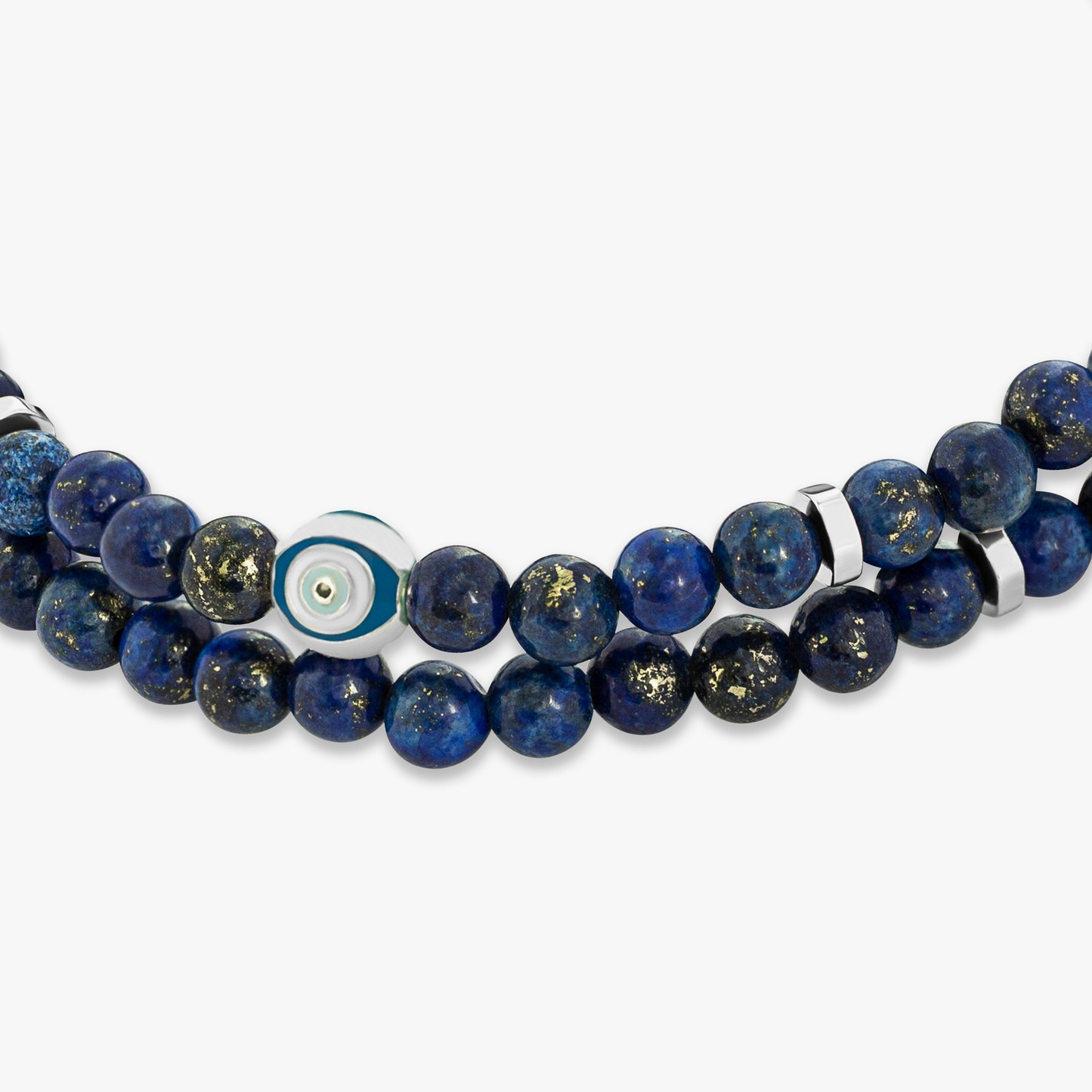 Evil Eye Beaded Bracelet In Lapis Lazuli and Sterling Silver