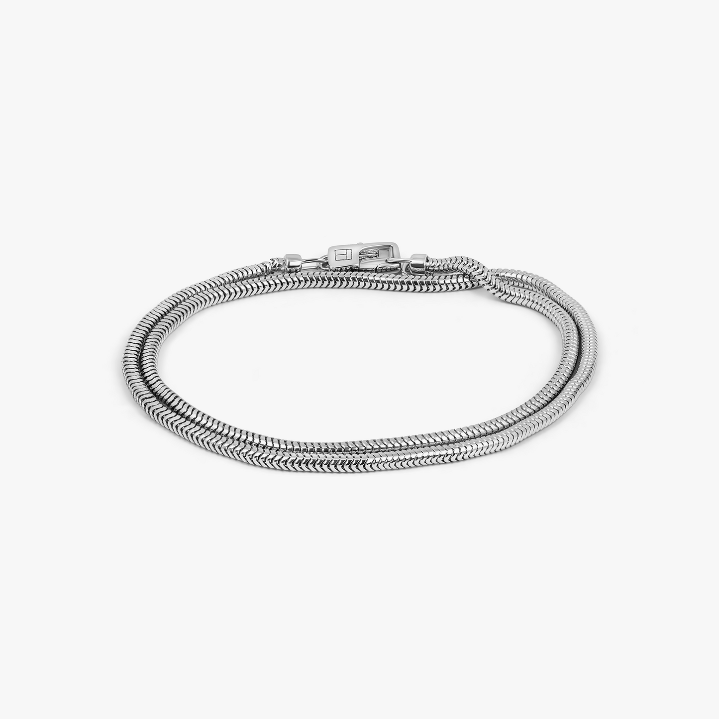 Tateossian Serpente Chain Bracelet In Rhodium Silver- 2.4MM