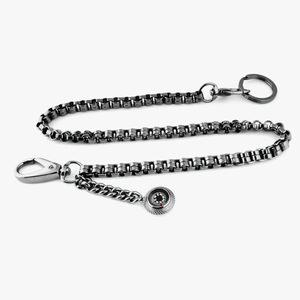 Compass trouser chain with gunmetal plated stainless steel