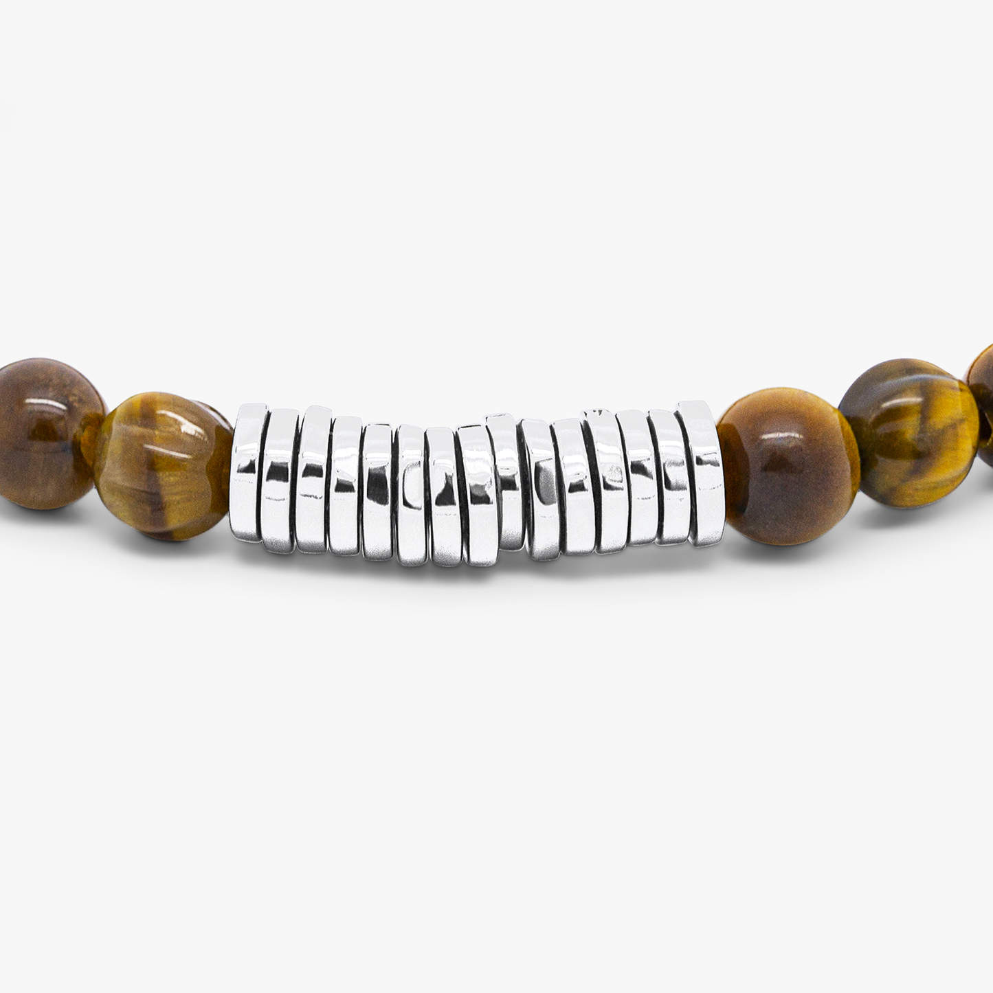 Classic Discs Beaded Bracelet With Brown Tiger Eye