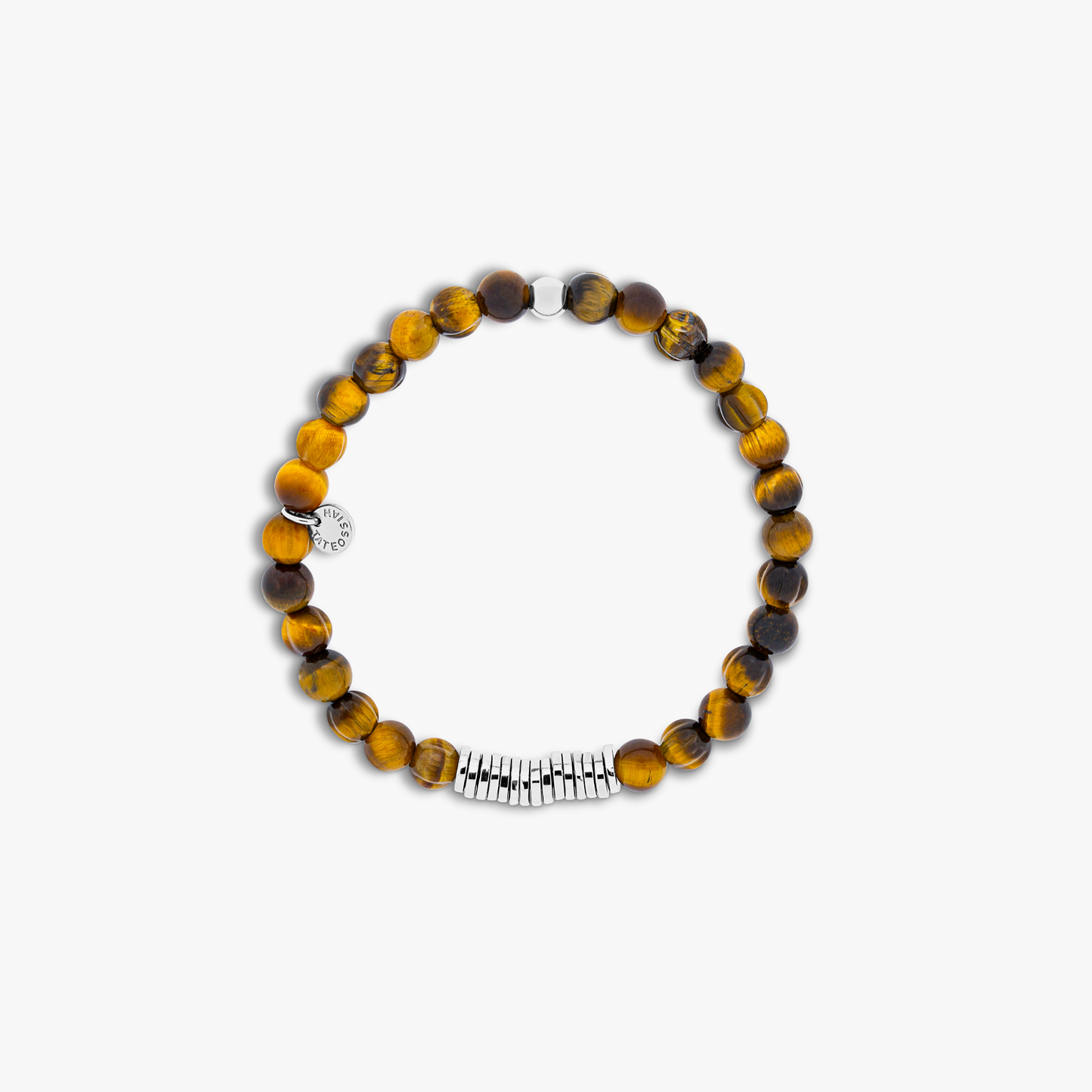 Classic Discs Beaded Bracelet With Brown Tiger Eye