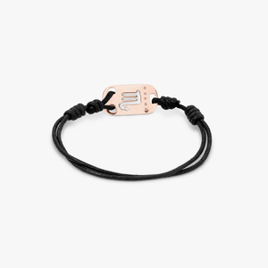 18K rose gold Scorpio bracelet with black cord