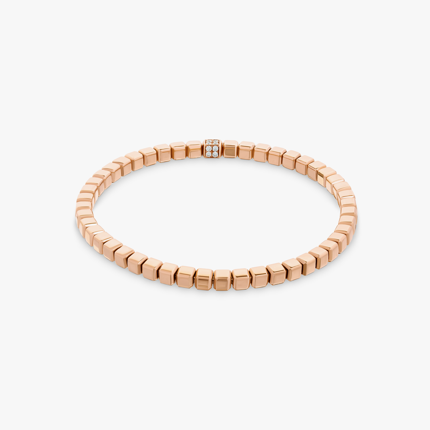 Quadro Cube bracelet with white diamonds and 18k rose gold