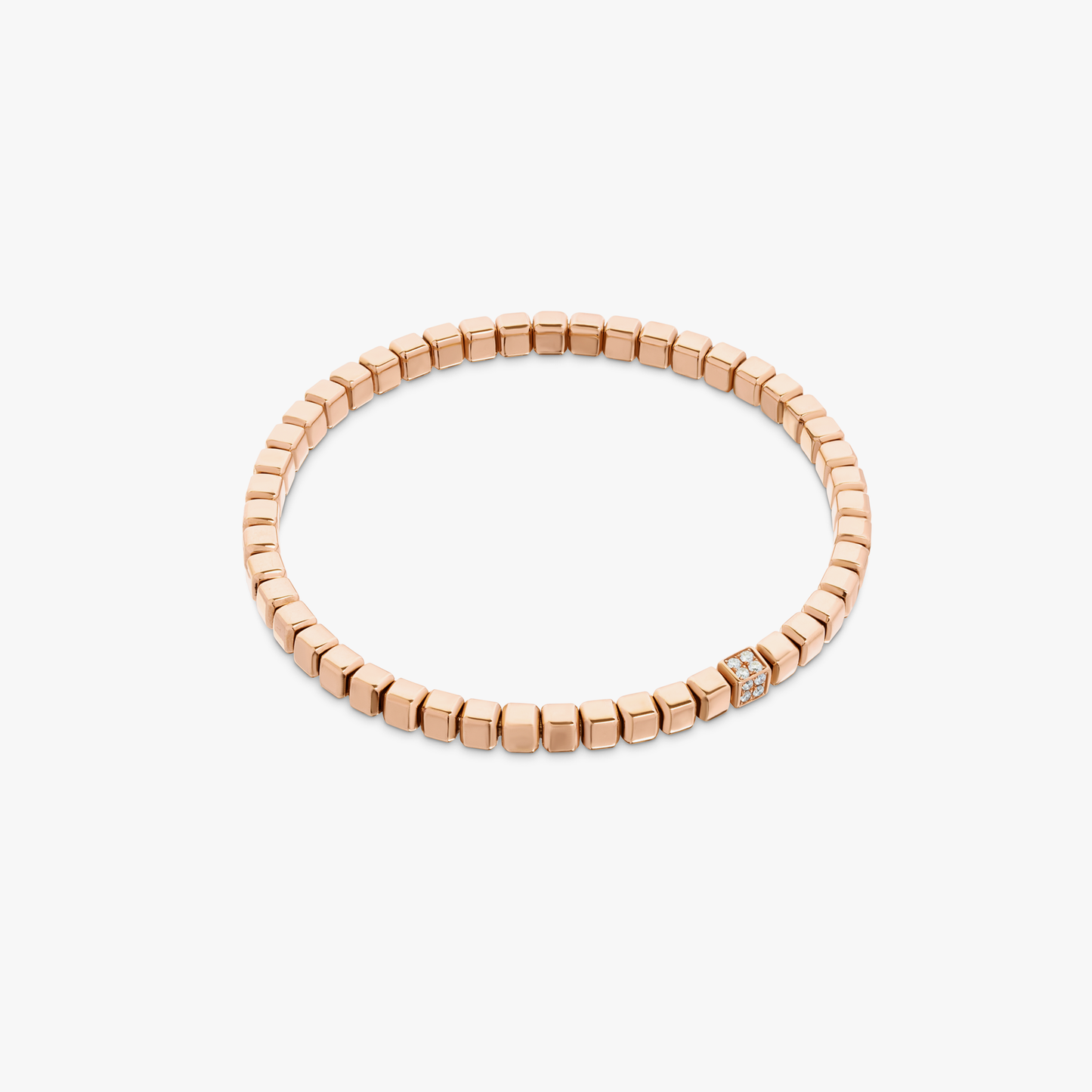 Quadro Cube bracelet with white diamonds and 18k rose gold