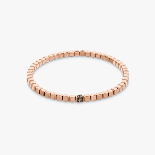 Quadro Cube bracelet with black diamonds and 18k rose gold