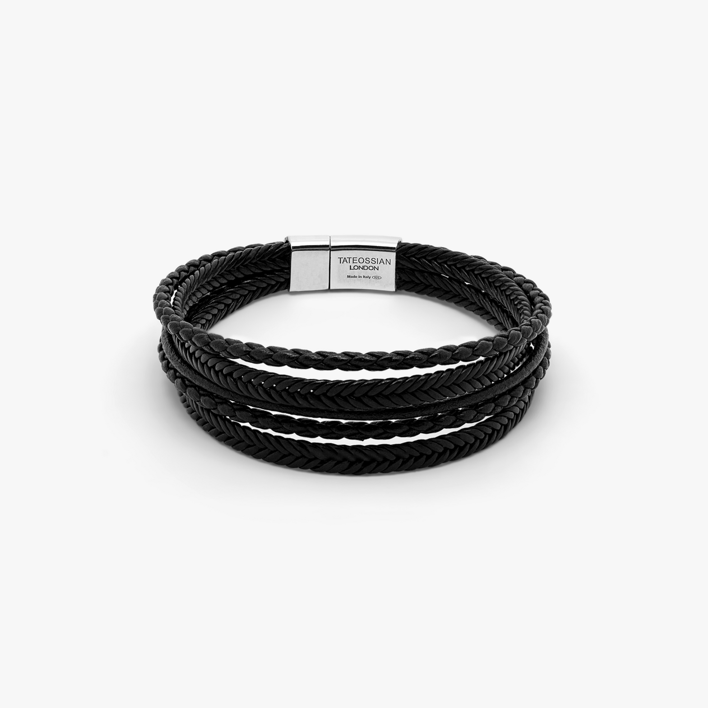 Cobra Multi-Strand Leather Bracelet In Black