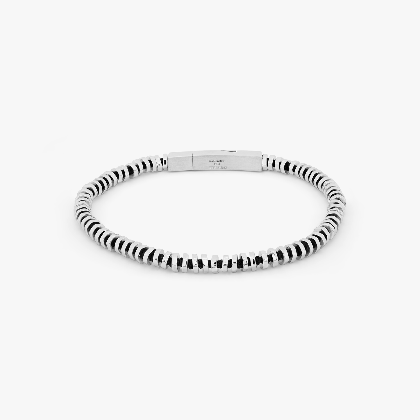 Pure Thread bracelet with black macrame in sterling silver