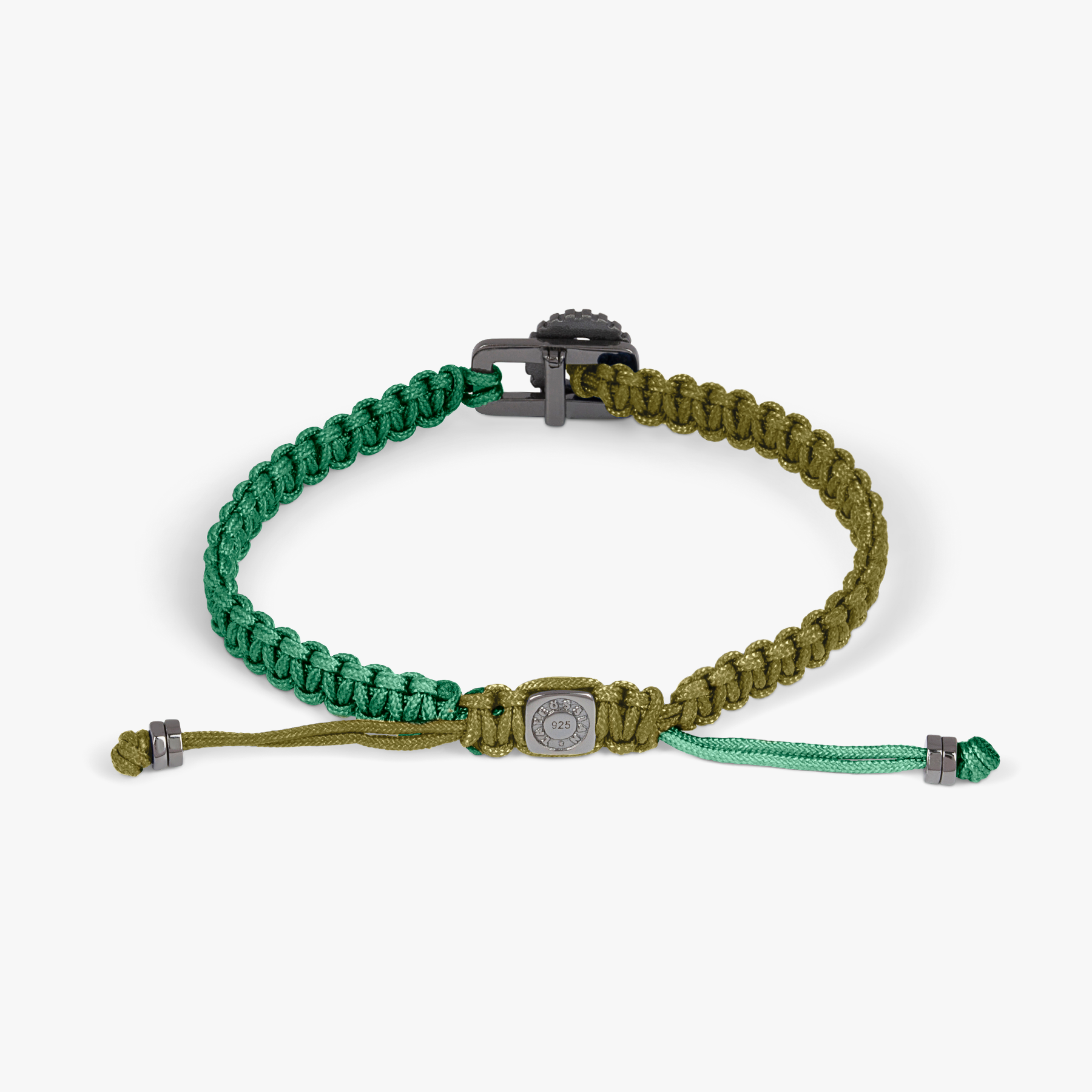 Gear Primo bracelet in green macramÃ© with sterling silver (UK) 3