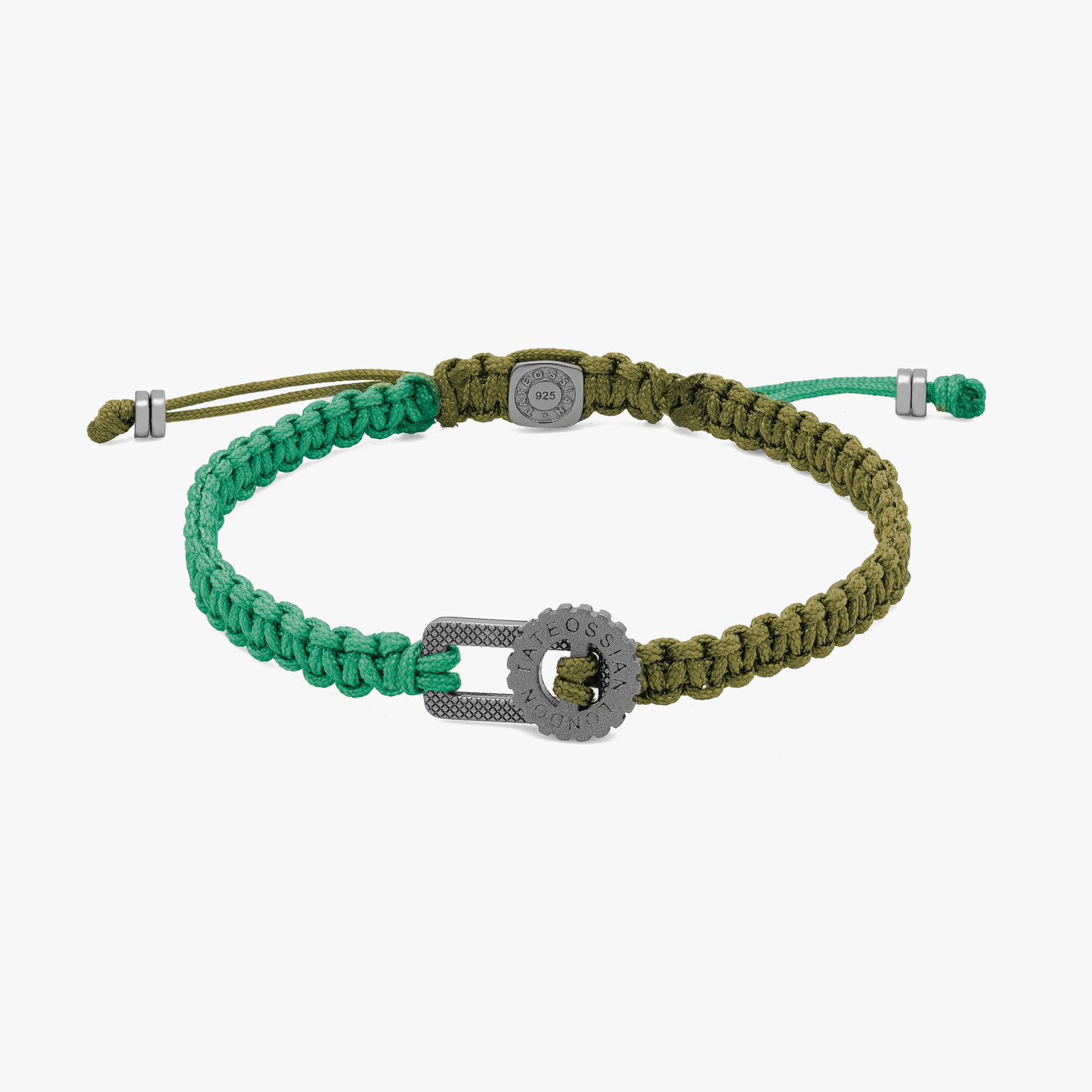 Gear Primo bracelet in green macramÃ© with sterling silver (UK) 1