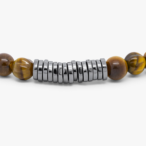 Classic Discs bracelet with tiger eye and black rhodium plated silver (UK) 4