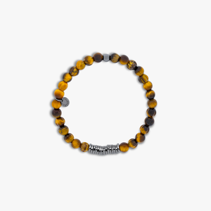 Classic Discs bracelet with tiger eye and black rhodium plated silver (UK) 2