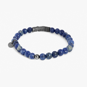 Classic Discs bracelet with sodalite  and black rhodium plated silver (UK) 3