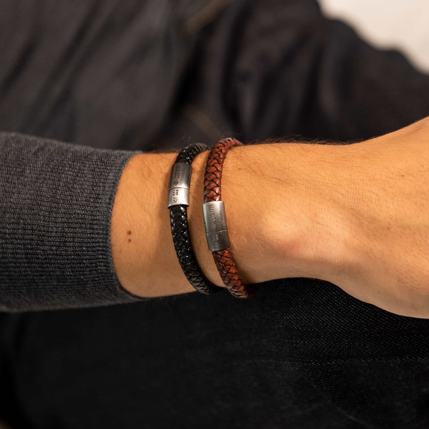 Cobra Sontuoso Leather Bracelet In Brown