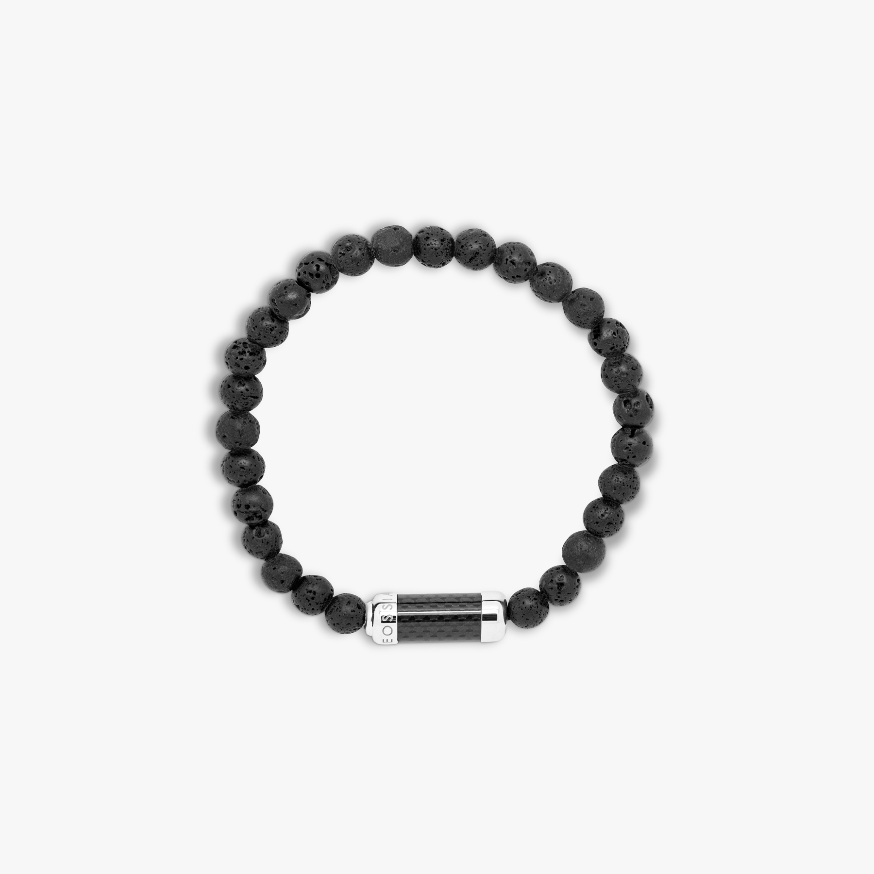 Montecarlo bracelet in black lava with black carbon fibre and sterling silver (UK) 2