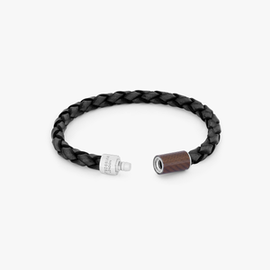 Carbon Pop Leather Bracelet In Black