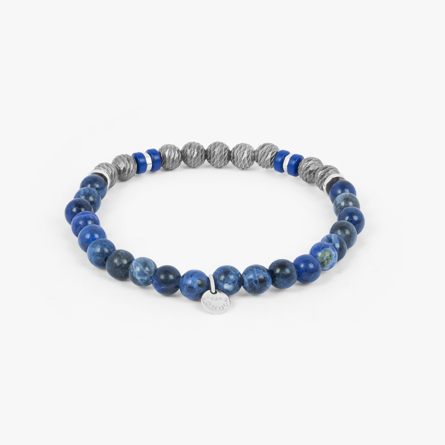 Argento Graffiato bracelet with sodalite in rhodium-plated sterling silver (UK) 3