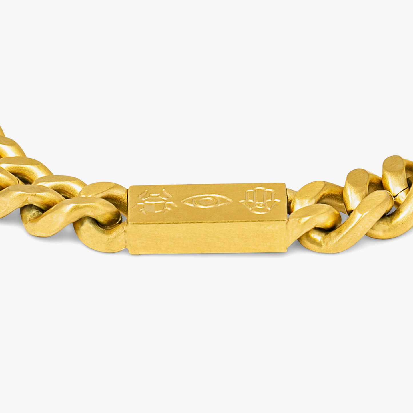 Meccanico Amulet bracelet in yellow gold plated stainless steel