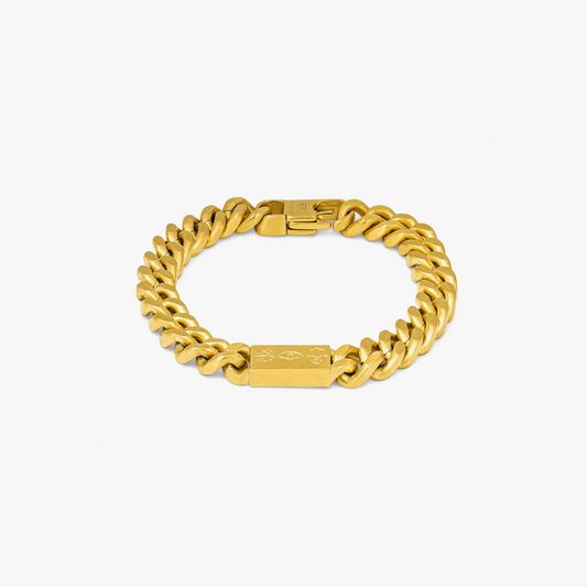 Meccanico Amulet bracelet in yellow gold plated stainless steel