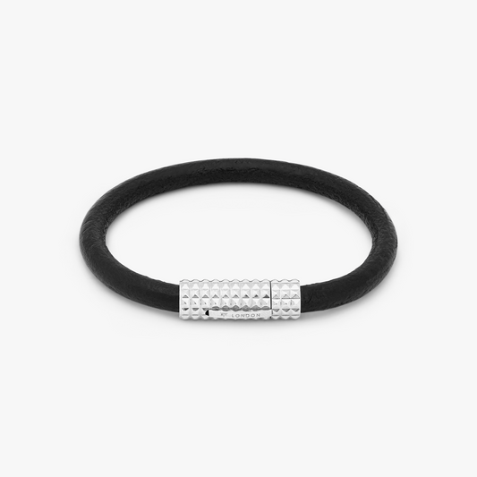 Black leather Diamond Giza bracelet