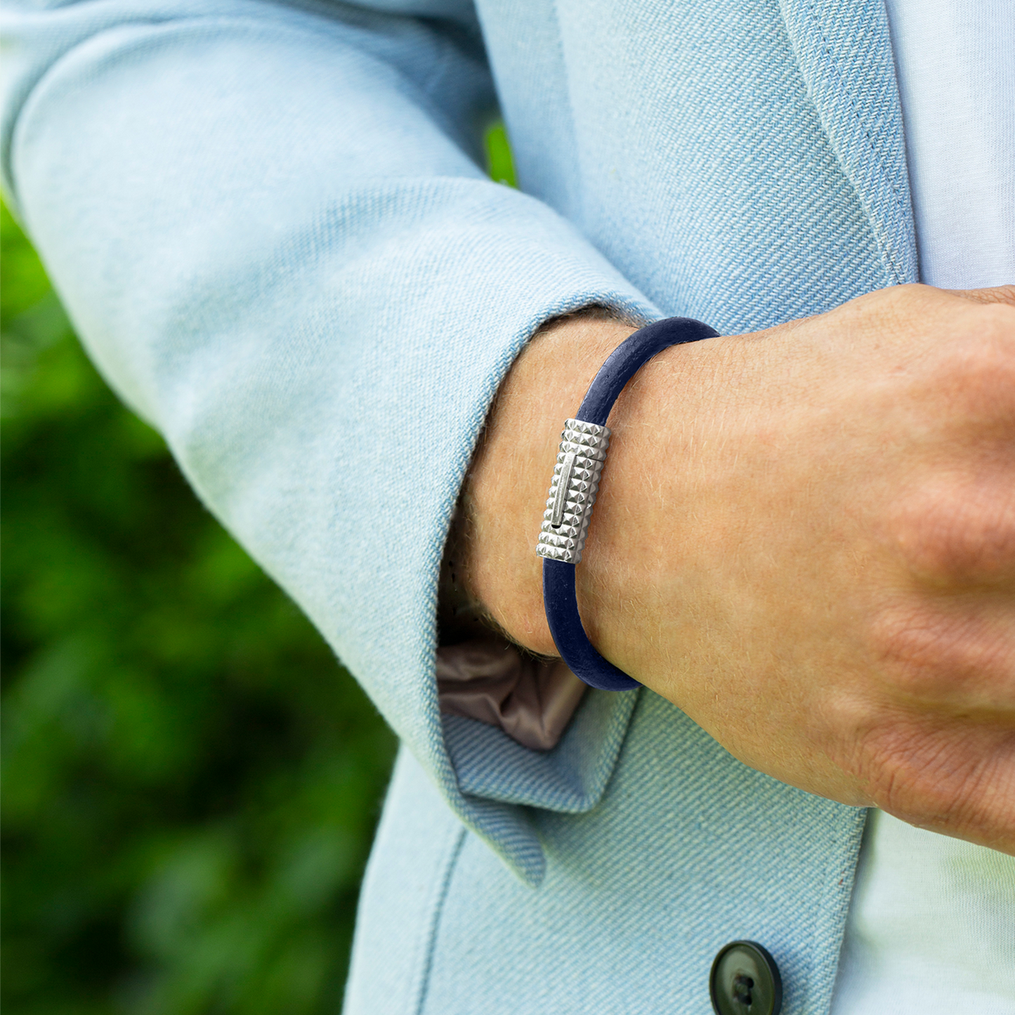 Blue leather Diamond Giza bracelet